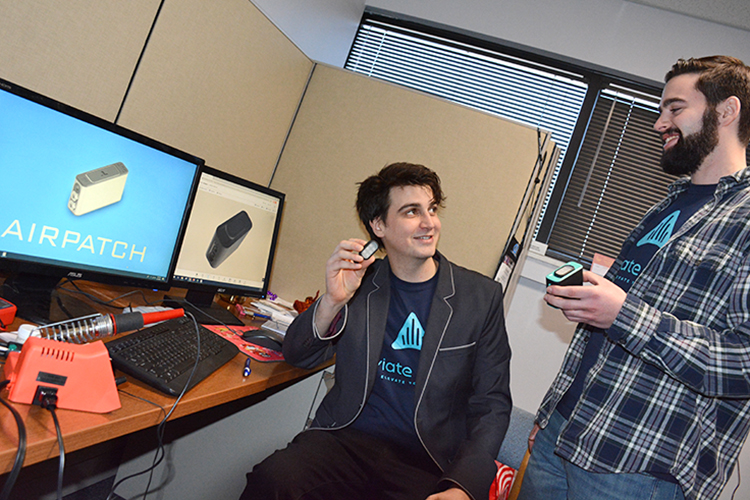 Shane Nolan and Ryan Jaquin work in UB's business incubator, Baird Research Park.