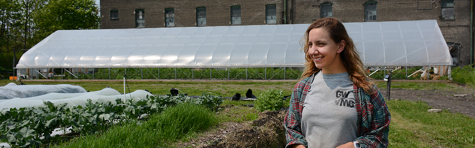 Groundwork Market Garden co-owner Mayda Pozantides stands in a field of freshly planted crops at 1698 Genesee St., in Buffalo.