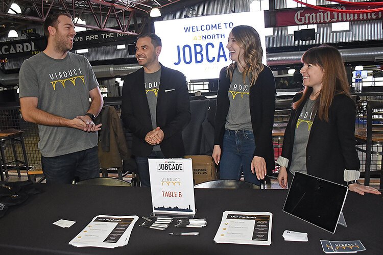 Peter Petrella, second from left, and Forge Buffalo staff at JobCade2020, which they co-hosted for startups and job-seekers.
