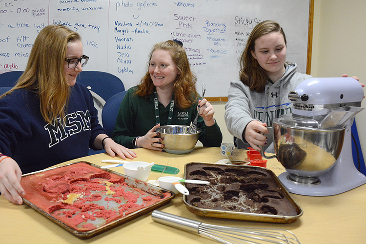 Sophomore Olivia Beamer and seniors Allison Pfeiffer and Elise Beamer lead a student-run business called Stars in Jars. 