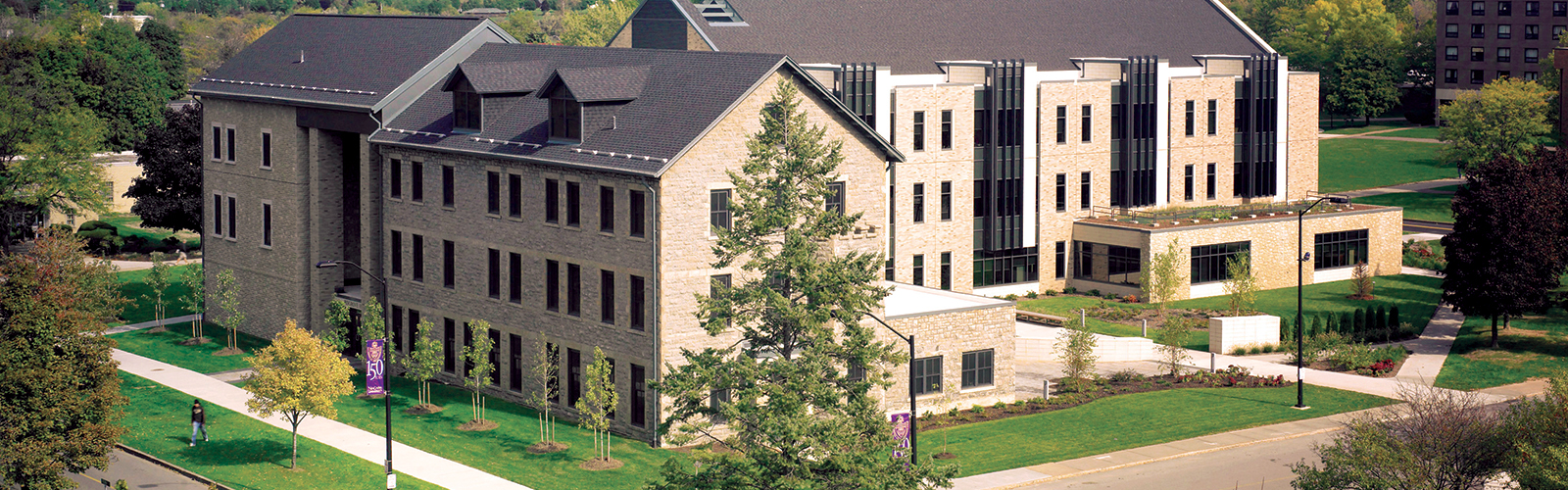 NU's Bisgrove Hall, home to the College of Business.
