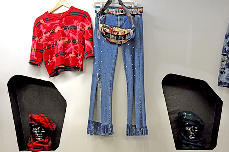 One-of-a-kind fashions created at Phenominal Xpressions by area high school interns are featured at the store.
