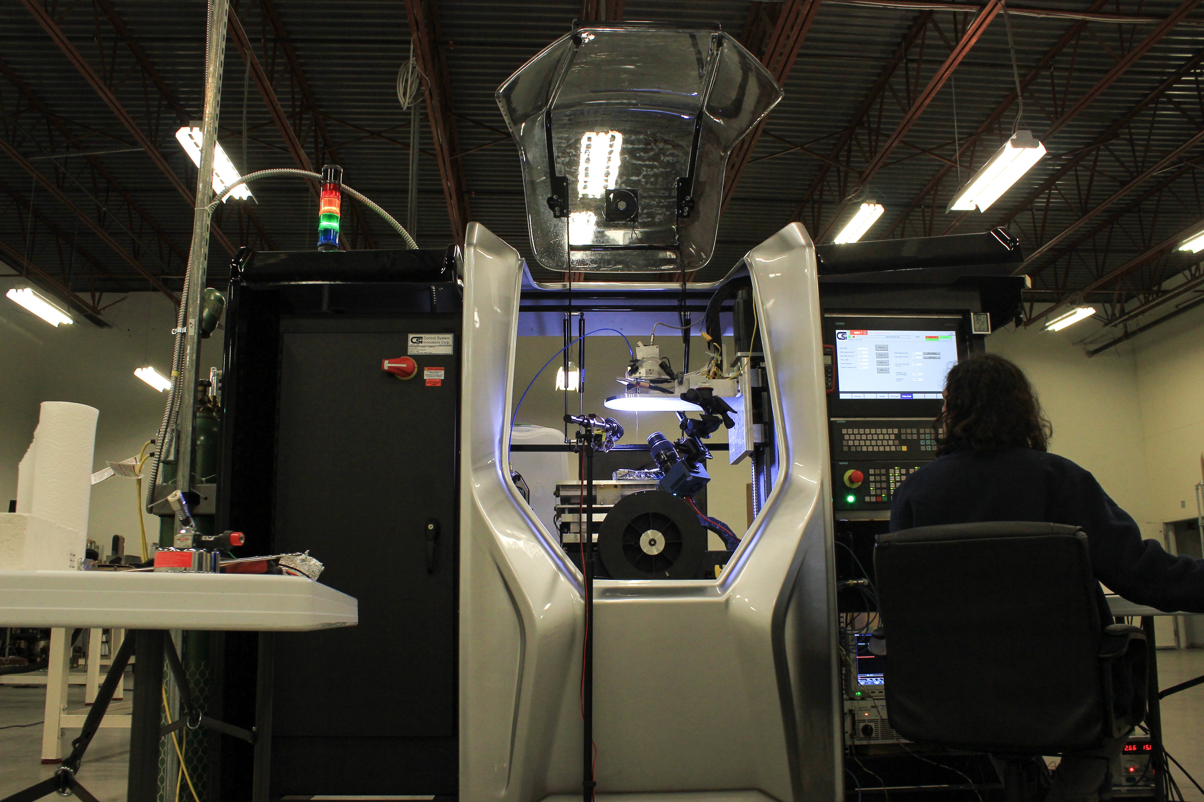 Vader Systems' in-house MagnetoJet liquid metal 3D printer, one of three in its fleet.