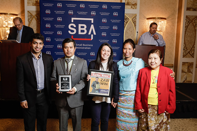 Zaw Win of Westside Value Redemption Center, was among the honorees at the Small Business Week award luncheon.