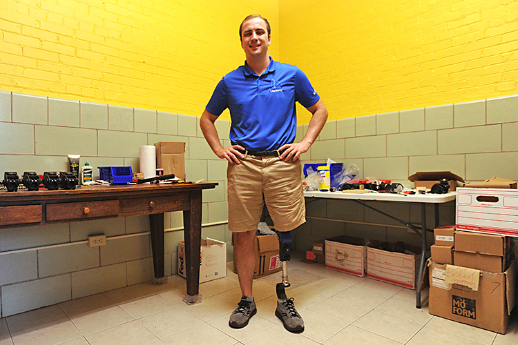 Brandon Burke, who lost his leg to bone cancer, wants to develop a better prosthetic knee.