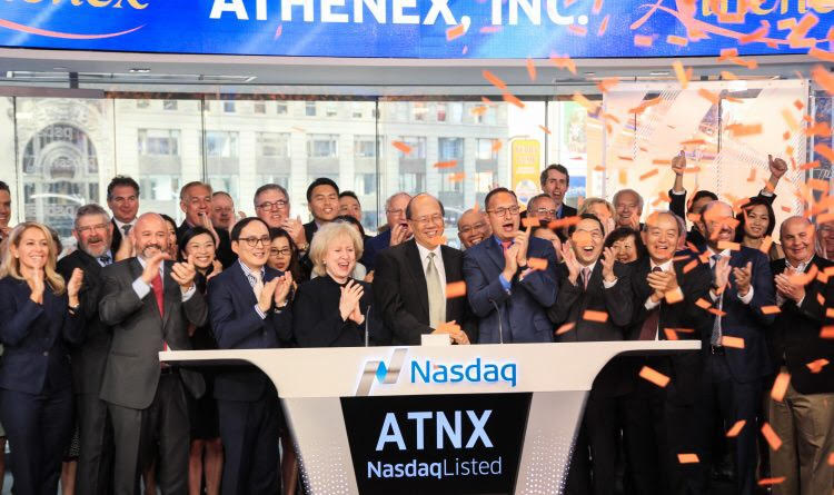 Athenex team rings the closing bell