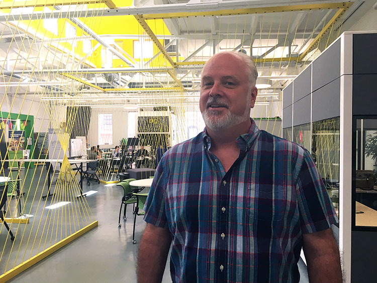 William Irvine at the Dig co-working space at the Innovation Center on the Buffalo Niagara Medical Campus.