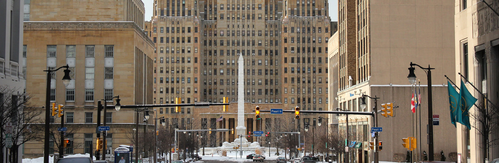 Downtown Buffalo in the winter.
