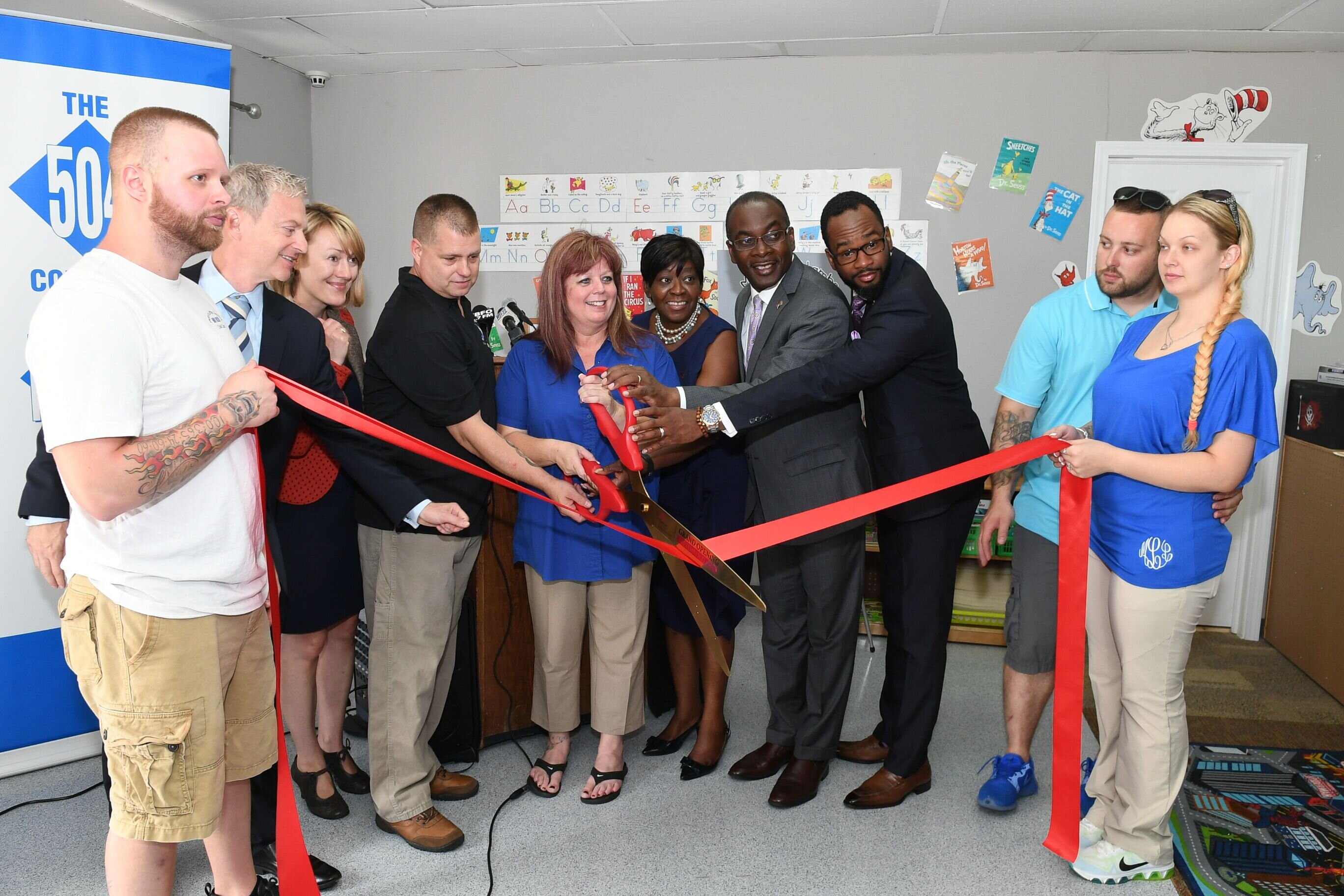 Buffalo Mayor Byron Brown attends the ribbon-cutting for Mary's Little Lambs, an EGF-funded small business on the East Side.