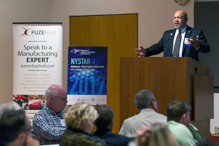Everton H. Henriques, NY MEP solutions director, FuzeHub, speaks during a recent event.