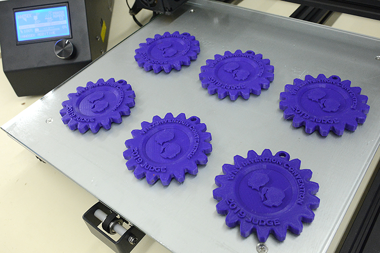 Judge badges for the WNY student Invention Convention manufactured by Innosek, an advance manufacturing and research company specializing in B2B 3D printing.