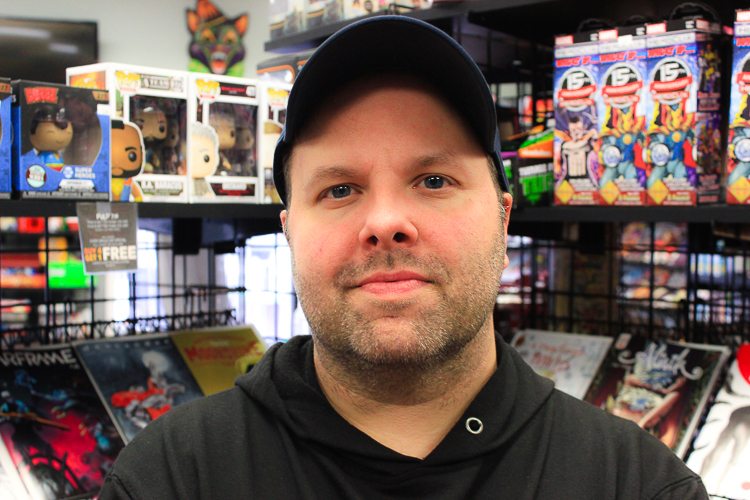Jay Berent, co-owner of Pulp 716 Coffee & Comics, a comic book shop with locations in Lockport and North Tonawanda.