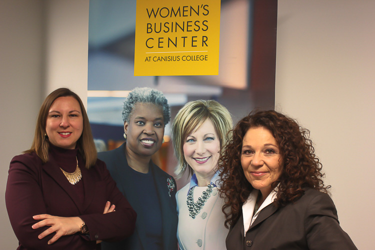 Sara Vescio, executive director of the Women's Business Center at Canisius College, and Lisa Churakos of E-Network - Niagara.