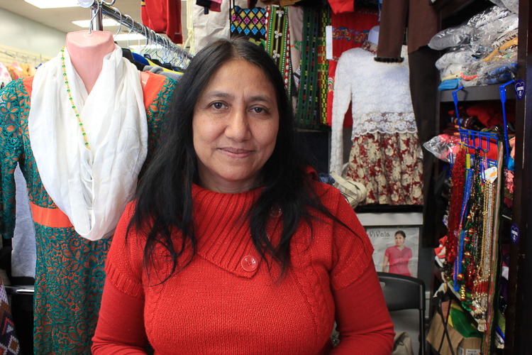 Raine Manuel in her shop, Zigma Naturals, a small business in the West Side Bazaar.