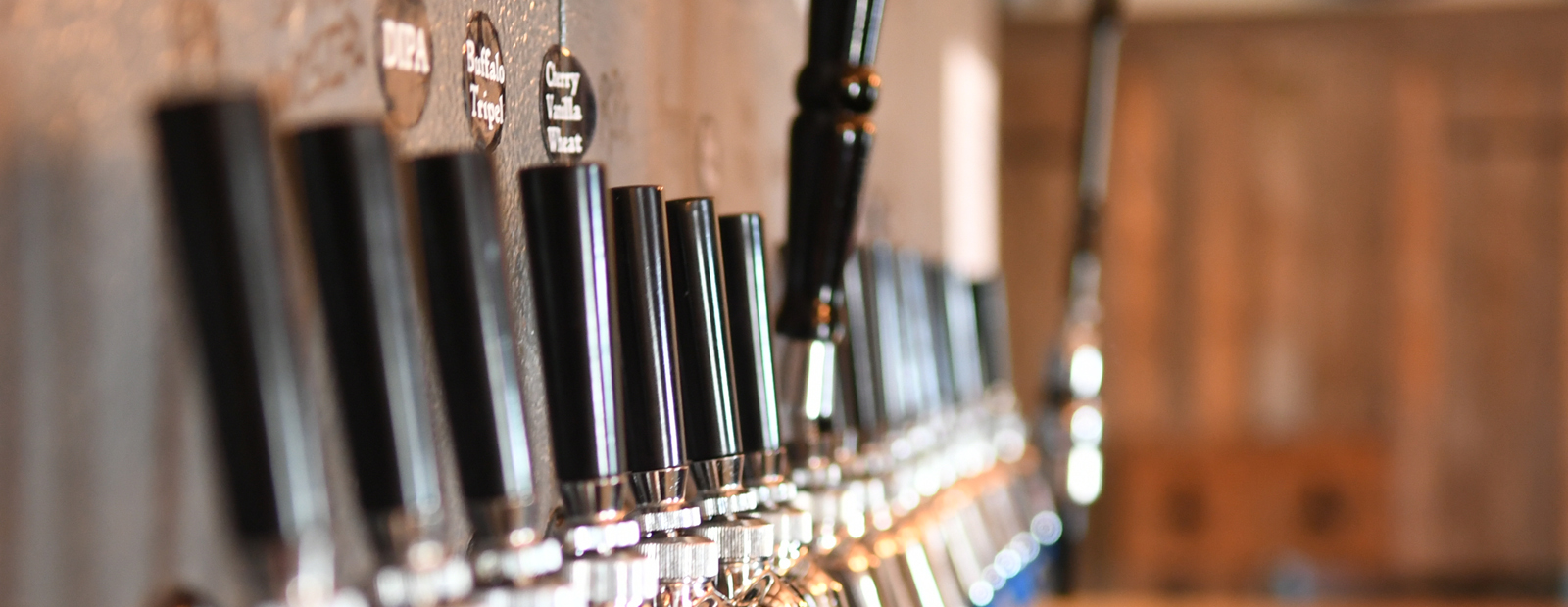 Taps at the ready at 12 Gates Brewing Company 