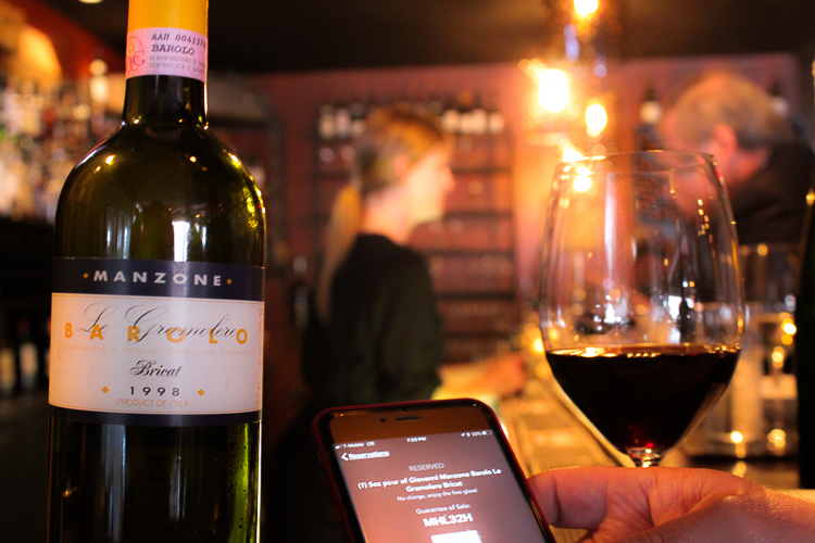 The OpenBottle app allows you to reserve high-end wines by the glass, at restaurants like Bacchus in downtown Buffalo, N.Y.