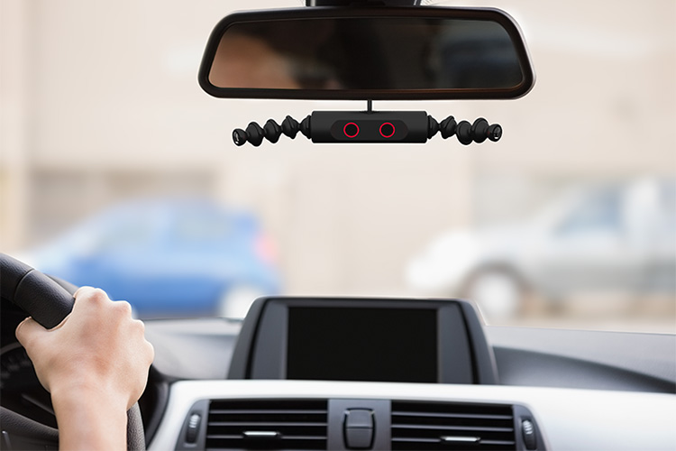 Driver Watchdog mounts to a car’s rearview mirror and is compatible with devices such as smart phones and tablets, providing both live and recorded video and audio feeds.