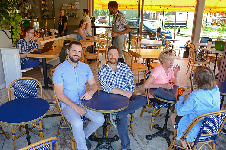 Remedy House owners Andrew Trainman and Justin Smith. Coffee and conversation with a topping of sweet pastries are the daily special at Remedy.