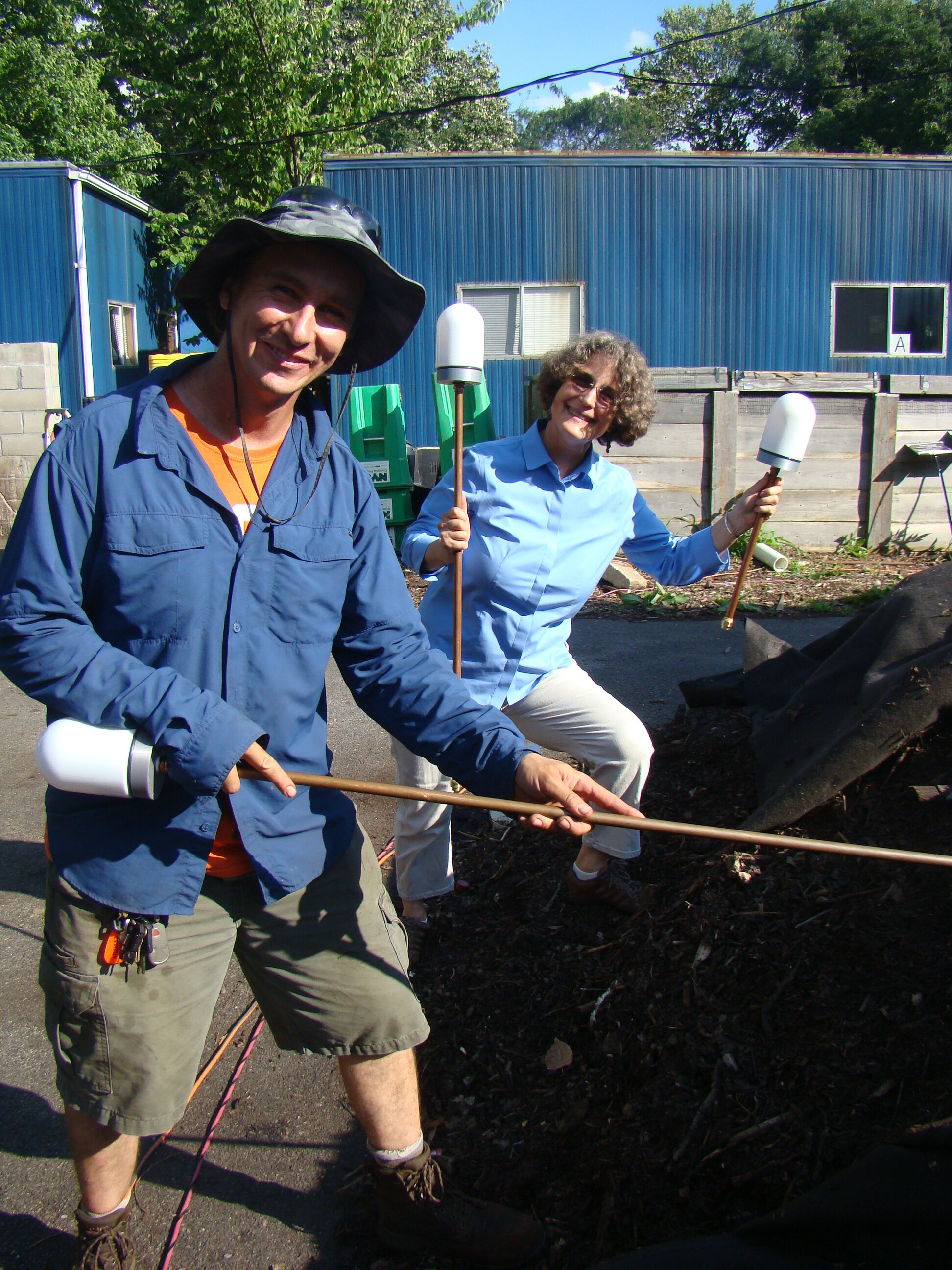 WeRadiate clients at the Queens Botanical Garden, using WeRadiate's ThermoSense.